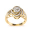 Bague cocktail en or jaune 10K avec diamants en forme de fleur - Taille 7