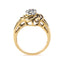 Bague cocktail en or jaune 10K avec diamants en forme de fleur - Taille 7