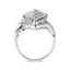 Bague en cluster de diamants en or blanc 10K de 1/2 carat en forme de poire - Taille 7