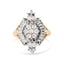 10K Yellow Gold Diamond Cluster Halo Ring - Size 7