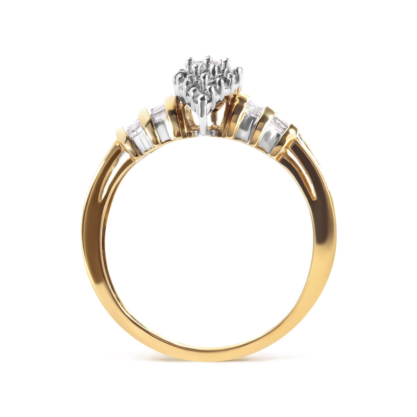 Anillo de Compromiso en Oro Amarillo de 10K con Diamante en Forma de Pera de 1/2 Cttw - Talla 7