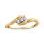 Bague de contournement en diamant trois pierres en argent sterling plaqué or jaune 10K - Taille 6