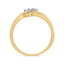 Bague de contournement en diamant trois pierres en argent sterling plaqué or jaune 10K - Taille 6
