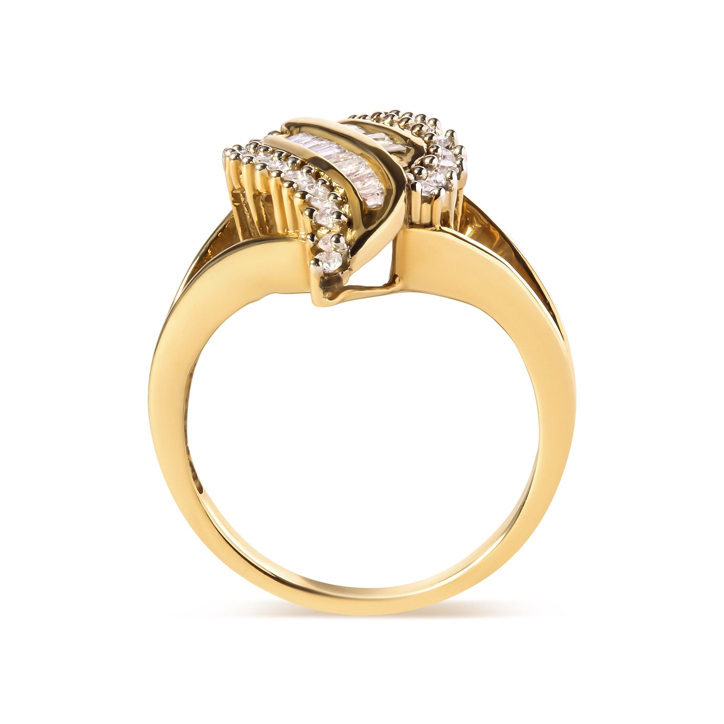 Bague cocktail en diamant 10K or jaune 1/2 cttw