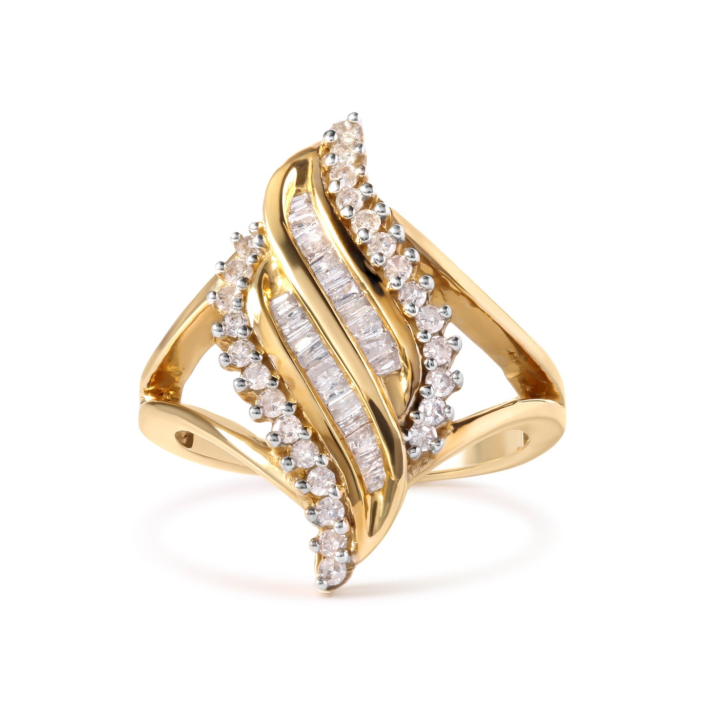 Bague cocktail en diamant 10K or jaune 1/2 cttw