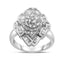 Bague de fiançailles en diamant en cluster en or blanc 14K - Taille 7
