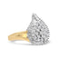 Anillo de cóctel Ballerina de diamantes en oro amarillo y blanco de 14K