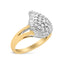 Anillo de cóctel Ballerina de diamantes en oro amarillo y blanco de 14K