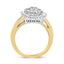 Anillo de cóctel Ballerina de diamantes en oro amarillo y blanco de 14K