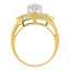 10K Yellow Gold Diamond Cluster Engagement Ring - Size 6