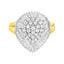 Anillo de Diamantes en Clúster Ovalado de Oro Amarillo de 10K - Talla 7