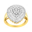 Anillo de Diamantes en Clúster Ovalado de Oro Amarillo de 10K - Talla 7