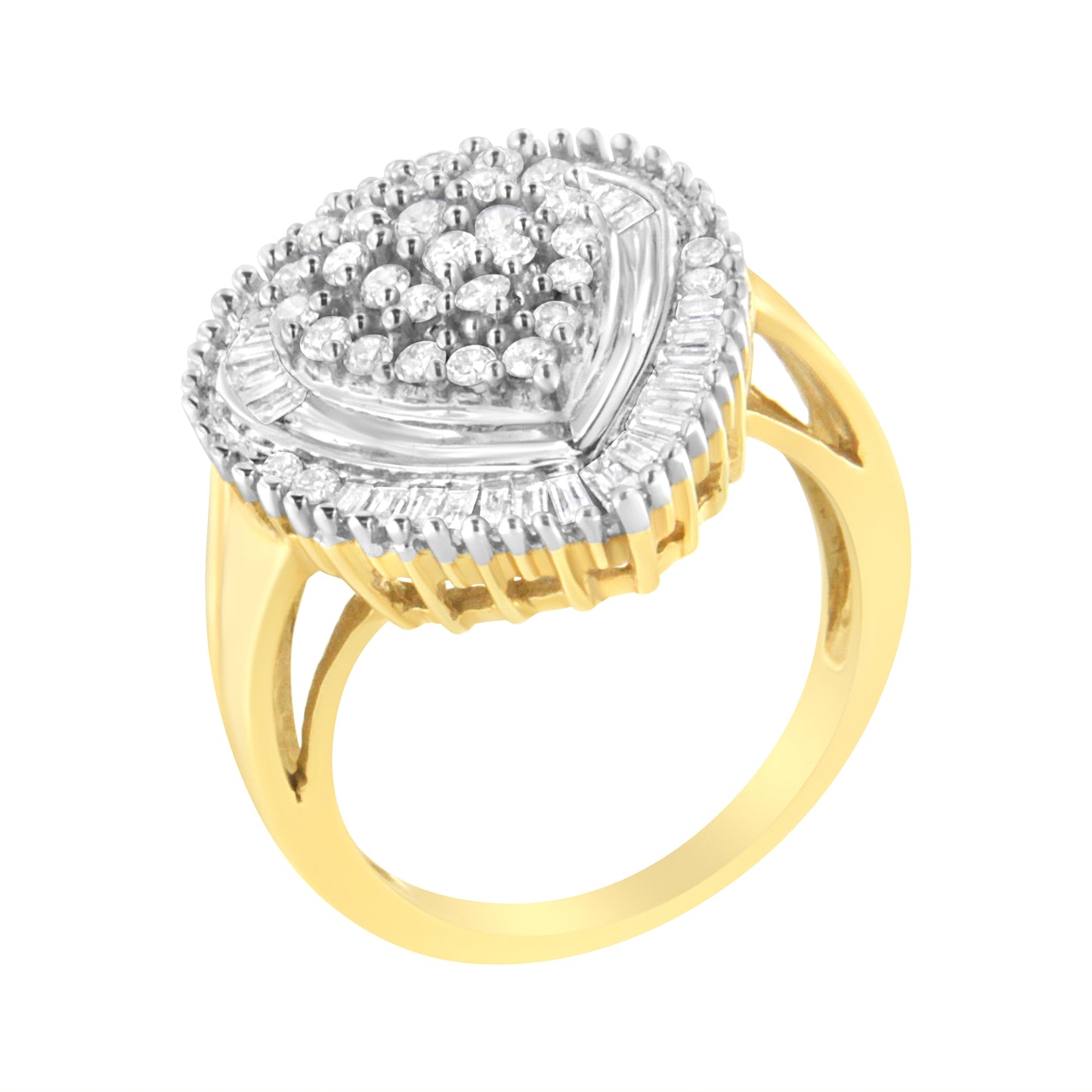 Anillo de Diamantes en Clúster Ovalado de Oro Amarillo de 10K - Talla 7