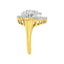Anillo de Diamantes en Clúster Ovalado de Oro Amarillo de 10K - Talla 7