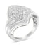 Anillo de Clúster de Diamantes en Oro Blanco de 10K - Talla 7