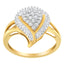 10K Yellow Gold Diamond Cluster Ring - Size 8