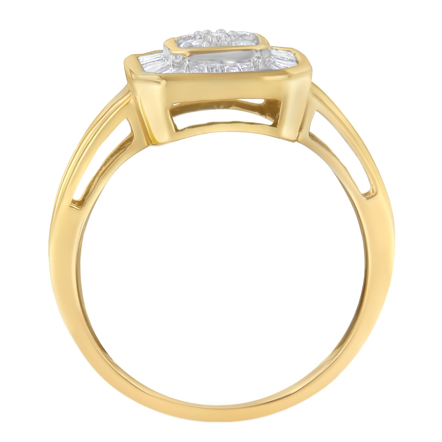Bague cocktail en diamant en or jaune 10K - Taille 6