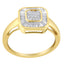 Bague cocktail en diamant en or jaune 10K - Taille 6
