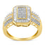 Anillo de cóctel de diamantes en oro amarillo de 10 quilates - Talla 7