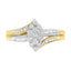 Anillo de Clúster de Diamantes en Forma de Marquesa de Oro Amarillo y Blanco de 10K - Talla 7