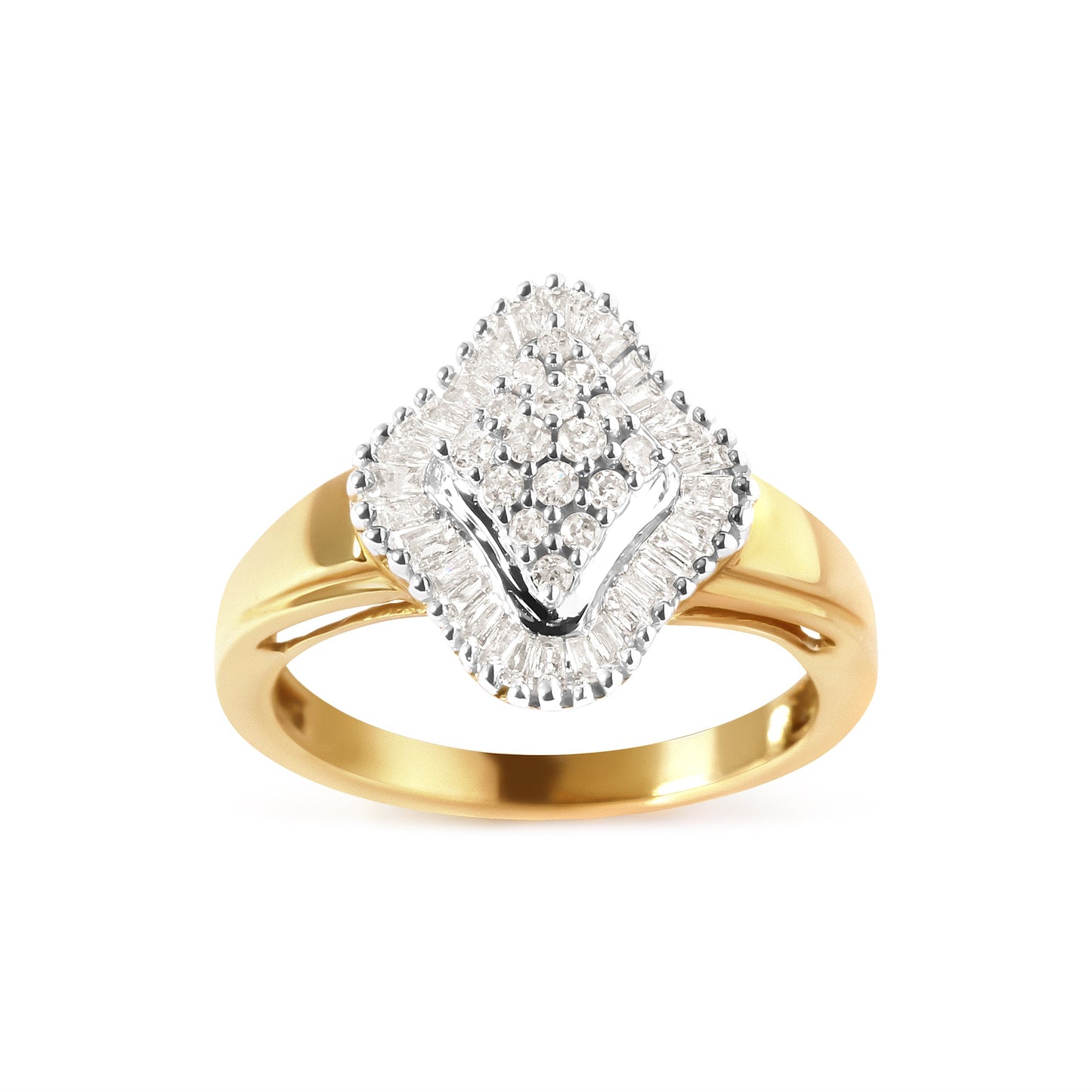 Anillo Halo de Diamantes en Oro Amarillo de 10K 1/2 Cttw - Talla 7