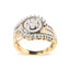 Bague en Or Jaune 10K avec Diamants en Cluster et Design Tourbillon - Taille 7