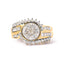 Bague en Or Jaune 10K avec Diamants en Cluster et Design Tourbillon - Taille 7