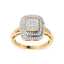 Anillo Halo de Diamantes Compuesto de Oro Amarillo de 10K - Talla 7