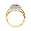 Anillo Halo de Diamantes Compuesto de Oro Amarillo de 10K - Talla 7