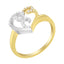 Anillo de Clúster en Forma de Corazón de Diamantes de Oro de Dos Tonos de 10K - Talla 6
