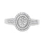 .925 Sterling Silver Pave Set Round-Cut Diamond Halo Cocktail Ring - Size 7