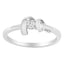 10K White Gold Diamond Promise Ring - Size 6