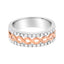 10K White and Rose Gold Diamond Split Shank Infinity Ring - Size 6