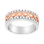 10K White and Rose Gold Diamond Split Shank Infinity Ring - Size 6