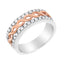 10K White and Rose Gold Diamond Split Shank Infinity Ring - Size 6