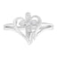 Anillo de Promesa con Cruz y Corazón Acentuado con Diamantes de Oro Blanco de 10K - Talla 7
