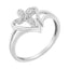 Anillo de Promesa con Cruz y Corazón Acentuado con Diamantes de Oro Blanco de 10K - Talla 7