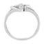 Anillo de Promesa con Cruz y Corazón Acentuado con Diamantes de Oro Blanco de 10K - Talla 7