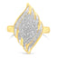 Anillo de cóctel de diamantes de oro amarillo de 10 quilates - Talla 8