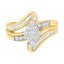 10K Yellow Gold 1/2 cttw Diamond Cluster Cocktail Ring - Size 7