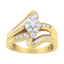 10K Yellow Gold 1/2 cttw Diamond Cluster Cocktail Ring - Size 7