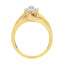 10K Yellow Gold 1/2 cttw Diamond Cluster Cocktail Ring - Size 7