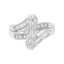 Bague en diamant en cluster en or blanc 10K - Taille 6