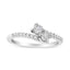 10K White Gold Two-Stone Diamond Engagement Ring - Size 7