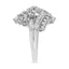 Bague cocktail en or blanc 10K avec diamants ronds et baguette - Taille 7