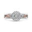 Bague de fiançailles en argent sterling plaqué or rose 14K - Taille 7