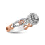 Bague de fiançailles en argent sterling plaqué or rose 14K - Taille 7
