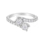 Anillo de dos piedras de diamante en oro blanco de 10K - Talla 6
