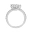 Anillo de dos piedras de diamante en oro blanco de 10K - Talla 6