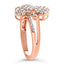 Anillo Bypass de Diamante Baño de Oro Rosa de 14K en Plata Esterlina - Talla 7